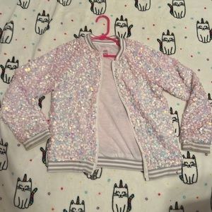 Girls cute sparkle jacket, size 7-8, worn once!